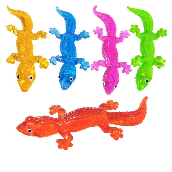 5Pack Super Stretch Sticky Lizard Mochi Squishy Toys,Soft Stress Relief Fidget Toys, Goodie Bag Stuffers,Classroom Prizes,Birthday Gifts,Party Favors (Transparency Series)