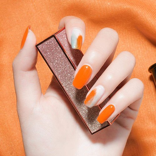 VENALISA 15ml Gel Nail Polish, Lively orange Color Soak Off UV LED Nail Gel Polish Nail Art Starter Manicure Salon DIY at Home, 0.53 OZ