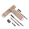 Eyebrow Pencil by YUKImarket | Professional Mineral Powder with Brush and Sharpener 6 colors 0.04oz (NO.1 Light Beige)