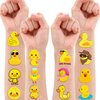 100 PCS Rubber Duck Temporary Tattoos Themed Birthday Party Decorations Supplies Favors Decor Cute Little Yellow Ducky Tattoo Stickers Gifts For Game Boys Girls Classroom School Prizes Carnival