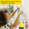 MEEDEN Paint Brushes for Kids: 5 Pcs Round Flat & Fan Kids Paintbrush Set for All Purpose - Preschool Toddler Paint Brushes for Acrylic & Washable Paint