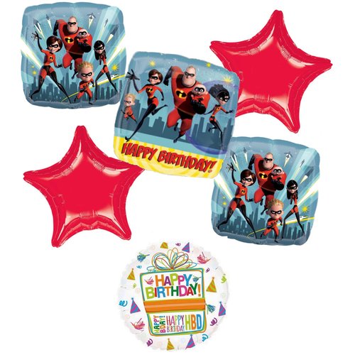 Anagram The Incredibles Birthday Party Supplies 6pc Balloon Bouquet Decorations