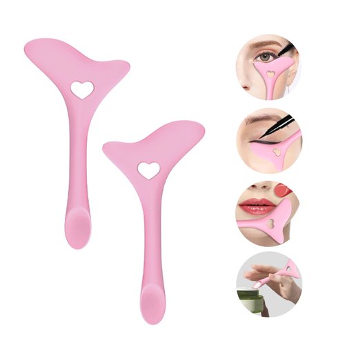 SHANPIN 2pcs Eyeline Stencils Silicone Winged Tip Eyeline Aid Eyebrow Pencil Stencil Reusable Smoky Eyeshadow Multifunctional Eye Makeup Tool Kit Quick Stencil Aid Eyeliners Molds Eyeliner Stencil