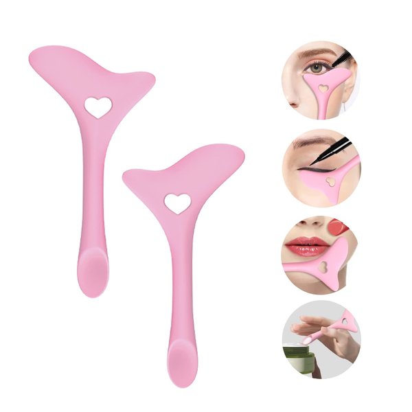 SHANPIN 2pcs Eyeline Stencils Silicone Winged Tip Eyeline Aid Eyebrow Pencil Stencil Reusable Smoky Eyeshadow Multifunctional Eye Makeup Tool Kit Quick Stencil Aid Eyeliners Molds Eyeliner Stencil