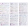 Dornail 6 Sheets Aurora Nail Stickers Holographic Laser Flame Nail Decals 3D Self Adhesive Nail Art Stickers Silver Fire Flame Nail Sticker DIY Nail Design Nail Art Decoration Nail Supplies