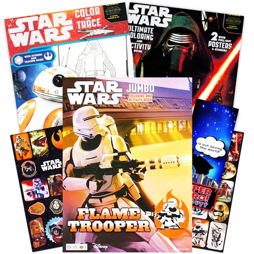 Star Wars Coloring Book Bundle with Stickers and Posters (3 Jumbo Books - Over 200 Pages Total, 2...