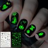 TailaiMei 10 Sheets Glow in The Dark Halloween Nail Stickers, Fluorescent Design Kids Nail Decals, Self-Adhesive DIY Nail Art Tips for Women Manicure