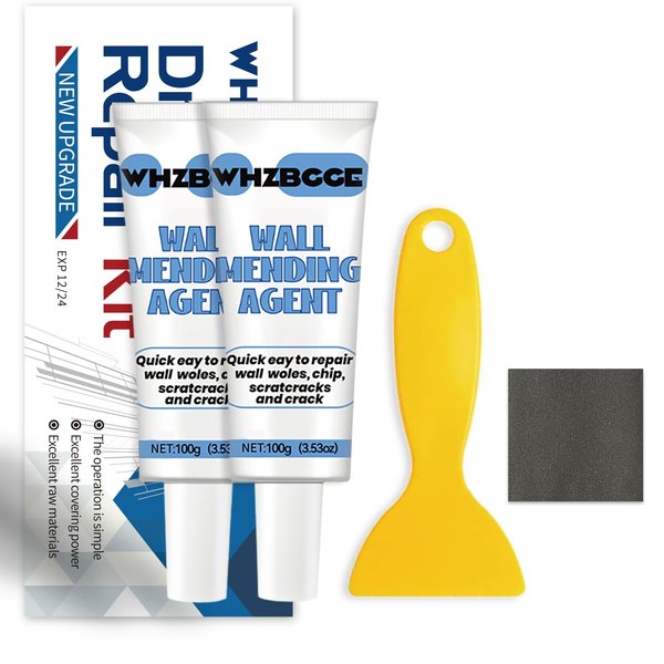 Drywall Repair Kit, Drywall Patch Kit, Wall Mending Agent, Wall Spackle with Scraper, Wall Crack Repair Kit, Wall Surface Hole Repair Kit Fill Quick and Easy Solution 2-Pack