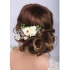 Kercisbeauty Champagne Flower Hair Comb Wedding Women Floral Hair Piece for Brides Bridal Tiara Flower Headband Girls Party Headpiece