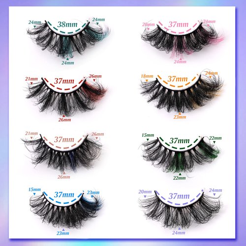 Fluffy Lashes Dramatic Eyelashes Mink Lashes Fluffy false eyelashes 8 Pairs Pack D Curly Wispy Strip Z1 COLOR