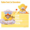 MuMyer Cowboy Duck Car Dashboard Decoration Swim Ring Car Rubber Duck Decoration Accessories with Mini Swim Ring Cowboy Hat Scarf Necklace and Sunglasses(D2-2 Bs-B_W&White)