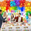 Avezano Paint Birthday Banner Boy and Girl Graffiti Art Birthday Party Decorations Painting Theme Happy Birthday Photo Backdrop 70.8 x 43.3 Inch Background for Kids