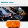 Partsam 5pcs Amber 10 LED Marker Light, Double Bullseye Marker Lights, Rectangle Clearance Lights for Trailer Truck Camper RV 12V