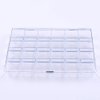 Kemaily 24 Slots Empty Clear Nail Art Decoration Storage Box Nail Glitter Rhinestone Crystal Accessories Container Storage Box
