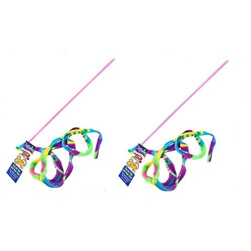 Cat Dancer Cat Toy Cat Charmer Safe Wand Teaser Colorful Fabric Ribbon Safe Flexible Exercise Toy...