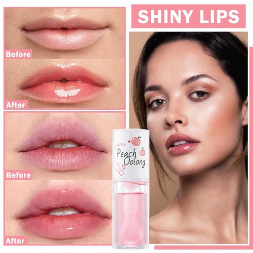 GHFCZOO Peach and Honey Milk Lip Gloss Set, 2 Pack