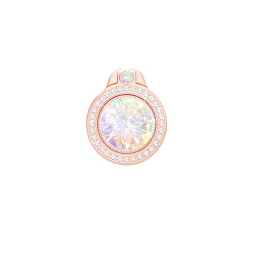 lenoup Glitter Bling Bling Phone Ring Holder, Sparkle Phone Ring Artificial Diamond Stand, Rhinestone Cell Phone Finger Ring for Phones,Pad(Rose Gold)