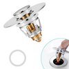 Universal Bathroom Sink Stopper with Hair Catcher, for 1.04-1.97 Inch Drain Hole, Spring Core Bathtub Drain Cover, Pop Up Sink Plug Basin Drain Strainer