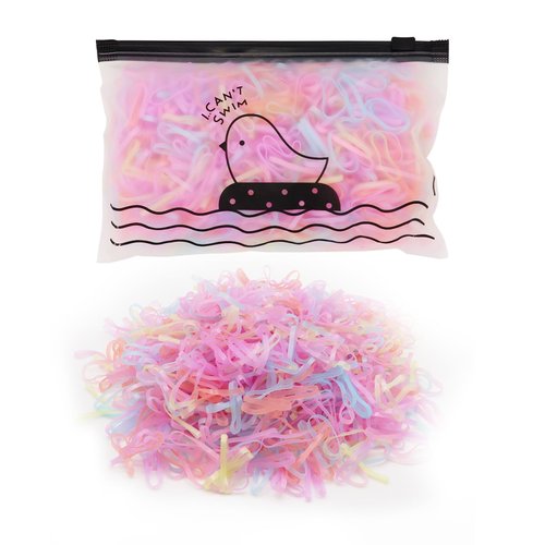Maine Hair Ties, 1000PCS Rubber Bands for Hair, Small Elastic Hair Ties, Mini Seamless Rubber Bands for Babies, Girls, Women to Weave Different Hairstyles (Jelly)