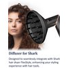 Diffuser Attachment for Shark FlexStyle Hair Dryer, Enhance Natural Curls Accessories for Flex Style Blow Dryer Styler, Styling Tool for Wavy, Curly, Coily Hair, Black