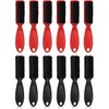 12 Pieces Barber Blade Cleaning Brush Clipper Cleaning Nylon Brush Clipper Cleaner Brush Barber Styling Brush Tool for Men (Black, Red)