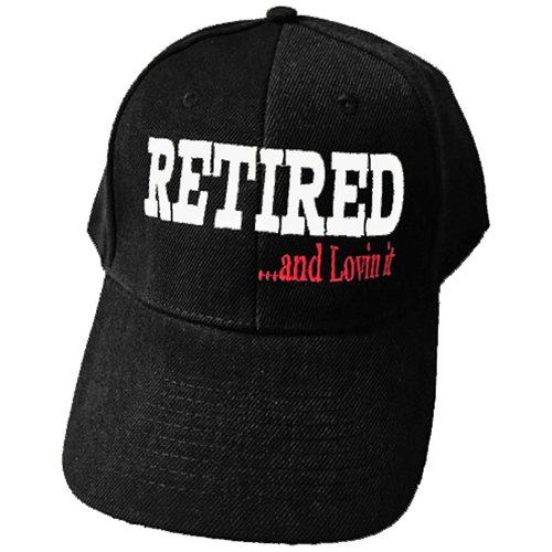Retired Hat Loving It Black Retirement Baseball Cap and Bumper Sticker, Retiree Gift