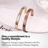 Feraco Magentic Copper Bracelet for Women,Vintage Flower Copper Cuff Bracelet,99.99% Pure Copper with Magnets,Adjustable Magnetic Bangles with Gift Box,Christmas Jewelry Gifts(Copp[er)