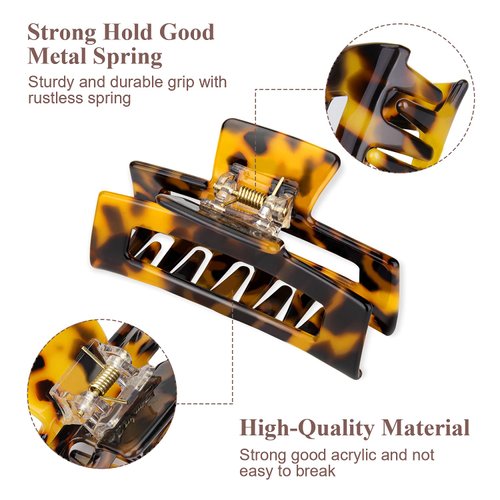 Hair Claw Clips, Nonslip Premium Acrylic Claw Clip for Women and Girls Thick Hair, 90's Strong Hold French Design Banana Jaw Hair Clips for Thin Hair, Stylish Hair Accessories for Women Girls (4 Pcs)