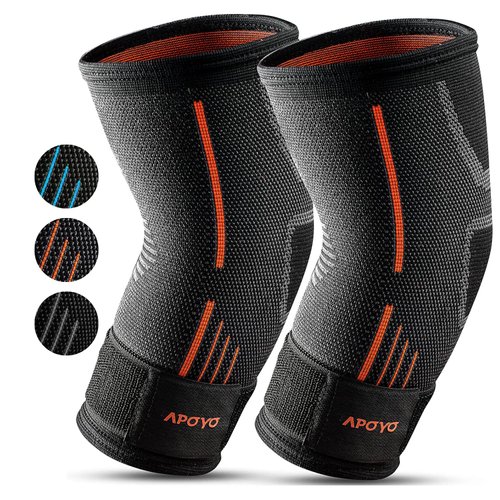 APOYO Elbow Brace for Tendonitis and Tennis Elbow, Elbow Compression Sleeve (Pair), Tennis Elbow Brace for Women and Men w/ Adjustable Strap for Tennis Elbow Relief, Weightlifting, Arthritis, Workouts, Reduce Joint Pain During Fitness Activity (Small)