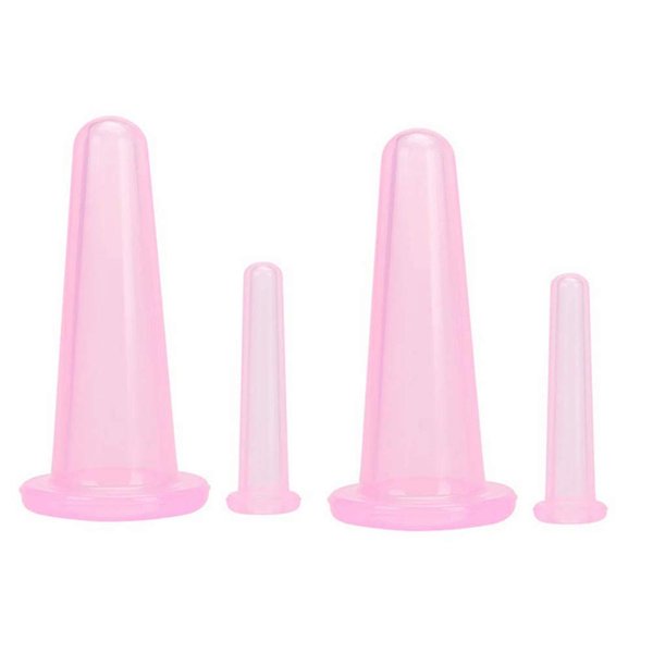 Beetoo Natural Silicone Massage Cup, Anti Cellulite Facial Cupping Therapy for Face Neck Body, Vacuum Suction Massage Cups, Anti-Aging Beauty Tool (Pink)