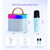EYTSE Mini Karaoke Machine for Kids, Blue Mini Portable Karaoke Machine Speaker with 2 Wireless Mics and Lights for Girls Boy Ages 4,5,6,7,8,9,10,12+ Birthday Party Home