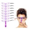 8Pcs Purple Washable Eyebrow Stencils with 8 Styles Reusable Eyebrow Stencil, Eyebrow Template, Eyebrow Shaping Kit with Handle and Strap for Women's Beauty and Personal Care