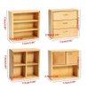 EatingBiting 1:12 Dollhouse Miniature Furniture Accessories Wooden Cabinet Cupboard Closet Various Styles of Furniture 4 Part Set Arbitrary Placement