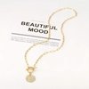 Pendant Necklace Moon and Star Shaped Alloy Mterial,Coin Pendant Turuqoise Charm Jewelry for Women