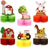 6 Pcs Farm Animals Party Decorations Honeycomb Centerpieces Farm Themed Cake Balls Table Toppers Barn Party Supplies Birthday Party Supplies for Farm Animals 3D Table Decoration Baby Shower