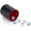 Delta-shop Felt Lined Professional Dice Cup - with 6 Dice Quiet for Yahtzee Game