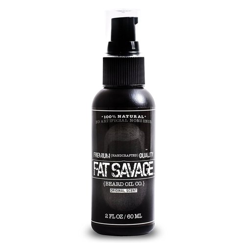 Fat Savage Beard Oil & Conditioner For Men - Premium Masculine Scent - Beard Oil for Men Natural Moisturizer with Argan & Jojoba - Prevents Itching & Flaking - Softens & Strengthens Beards & Mustaches