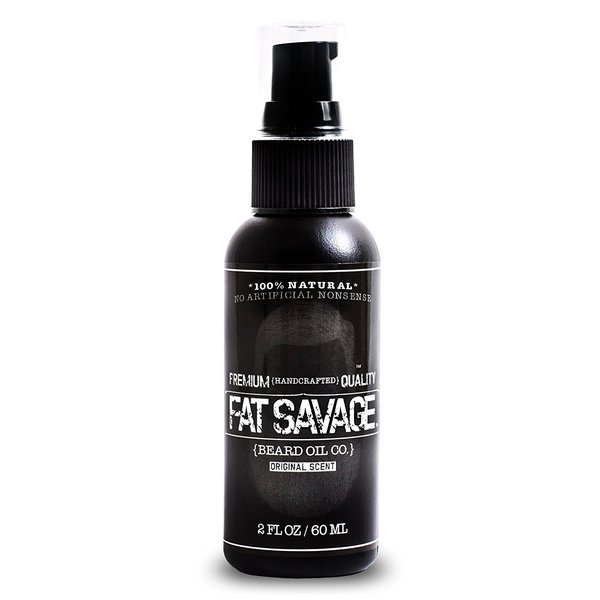 Fat Savage Beard Oil & Conditioner For Men - Premium Masculine Scent - Beard Oil for Men Natural Moisturizer with Argan & Jojoba - Prevents Itching & Flaking - Softens & Strengthens Beards & Mustaches