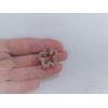 Generic Small mini rose gold flower shaped hair claw clip with crystals