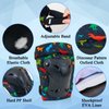 FIODAY Knee Pads for Kids Dinosaur Knee Elbow Pads Wrist Guards with Drawstring Bag Adjustable 7 in 1 Protective Gear Set for Boys Inline Skating Bike Cycling Skateboard Scooter, 3-8 Years, Black