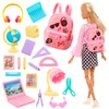 ENOCHT 19 Pcs Girl Doll School Accessories Mini Doll Backpack Mini Desk Lamp Laptop Mini Globe Glasses and Headset for 11.5 Inch Doll School Playset