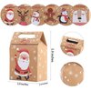STEFORD Christmas Kraft Paper Gift Boxes,24PCS Christmas Candy Gift Treat Bags for Xmas Party Supplies