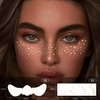 24 PCS Glitter Freckles Face Tattoo Gold Sparkle Makeup Patches Self Adhesive Sparkle Freckles Speckles Patches Waterproof Makeup Patches Party Supplies for Women Girls 24Pcs