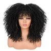 ANNISOUL 16Inch Curly Wigs for Black Women Black Afro Bomb Curly Wig with Bangs Synthetic Fiber Glueless Long Kinky Curly Hair