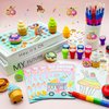 72 Pcs Ice Cream Coloring Book Party Favors Set, Candyland Donut Birthday Party Pinatas Goodie Bag Fillers,Cand Supplies Craft DIY Kit Face Stickers Tattoo for Classroom Sweet Candy Party