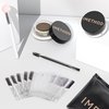 iMethod Eyebrow Stamp and Eyebrow Stencil Kit - Eye Brow Stamping Kit, Brow Stamp Kit, Brow Stencil and Stamp Kit, Brow Trio Eyebrow Kit, Perfect Bushy Eyebrows, Light Brown