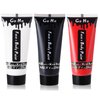 Go Ho Clown White Black Red Face Body Paint Washable(7 oz) for Halloween Makeup,Cream Water Based White Black Vampire Skeleton Clown Face Painting for Halloween SFX Makeup Cosplay Costumes