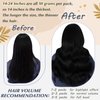 Ugeat Micro Ring Hair Extensions Human Hair for Black Women 14 Inch Micro Bead Extensions Remy Hair Extensions 1g/s 50s Jet Black Hair Extensions Real Human Hair Natural Hair Extensions Microlink