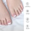 Semi Cured Gel Toenail Strips Glossy French Gel Pedicure Stickers Long Lasting Gel Nail Pedi Strips Salon Quality Nail Wraps Semi-Cured Toe Nail Stickers (Classic French Z094)