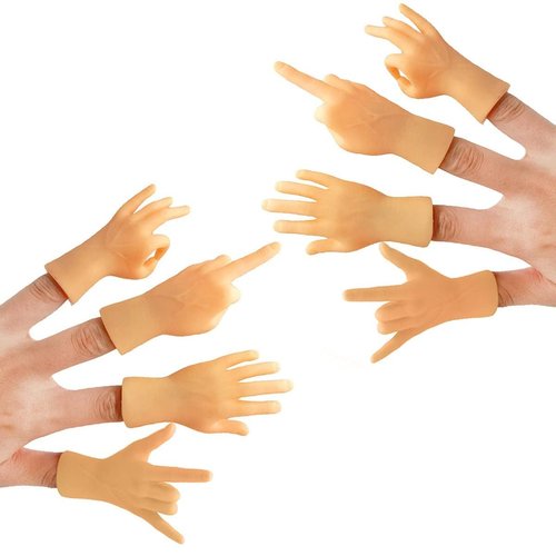 AQKILO Tiny Hands Miniature Finger Puppets with Left and Right Hand, Party Favors, Educational, T...